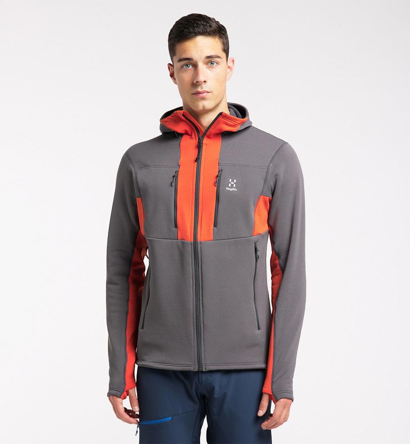 Haglöfs Mens Roc Nordic Mid Layer Black/Red New Zealand 47215MSYJ